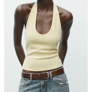 Zara Cream Halter Camisole
